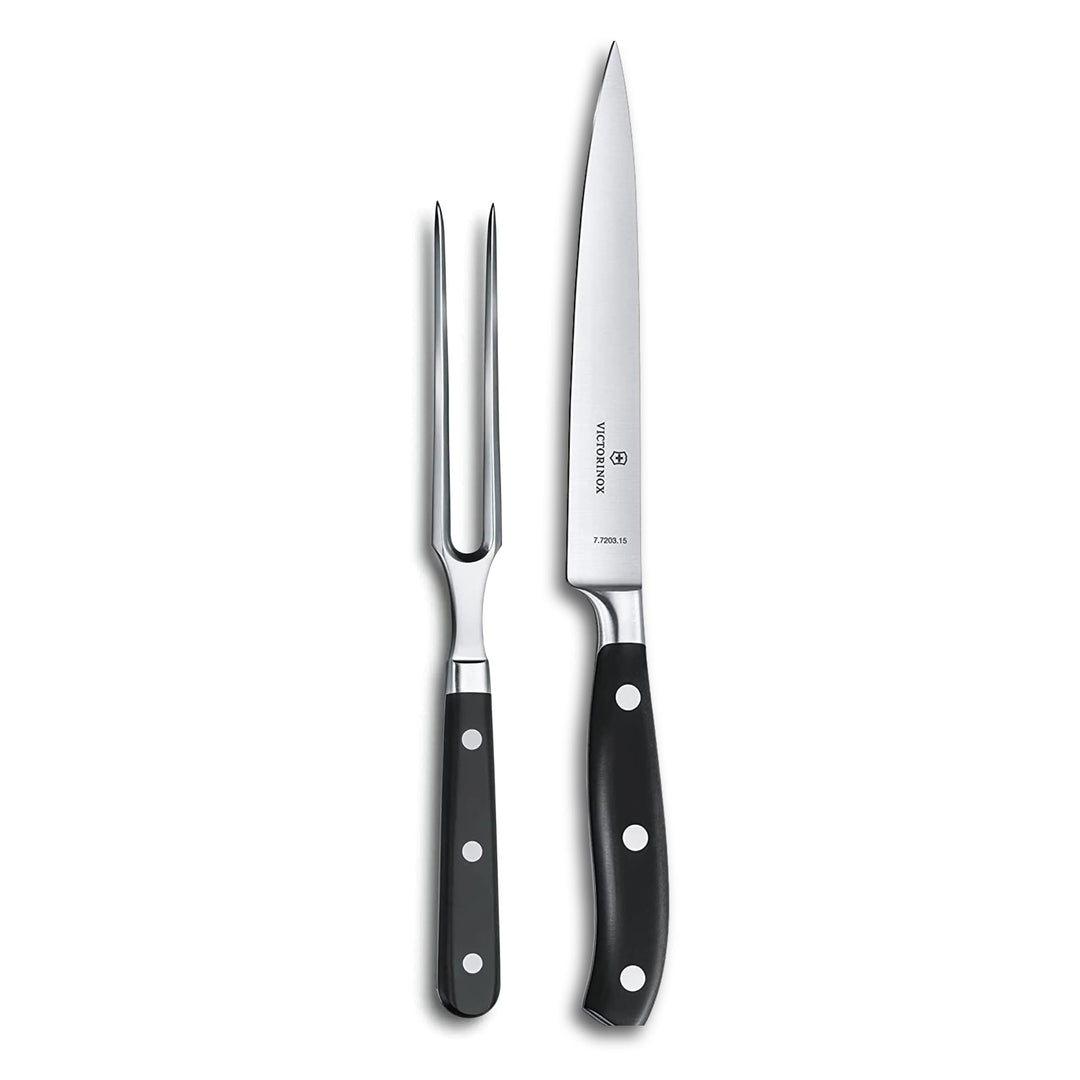 Victorinox, Grand Maître, Profi Tranchier-Set, 2-teilig, Extra Scharfe Klinge, 20 cm, Robuster Kunst