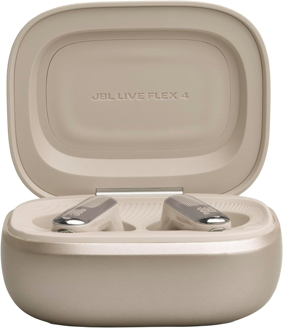 JBL Live Flex 4, Kabellose Noise-Cancelling-Ohrhörer, Champagner | Hi-Res Audio, Smart Charging Case