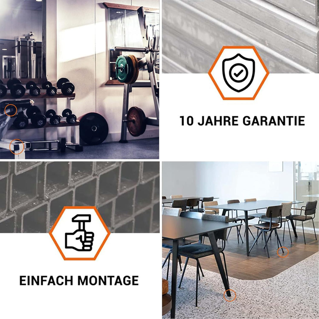 EMFA Lamellenstopfen für Rechteckrohre 100x25 mm Schwarz 10 Stück Rechteckstopfen 25x10, 10x2,5 cm 2