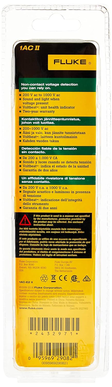 Fluke 1AC II VoltAlert Spannungsmesser Spannungsprüfer 200–1000 V Fluke 1 ACII Single, Single