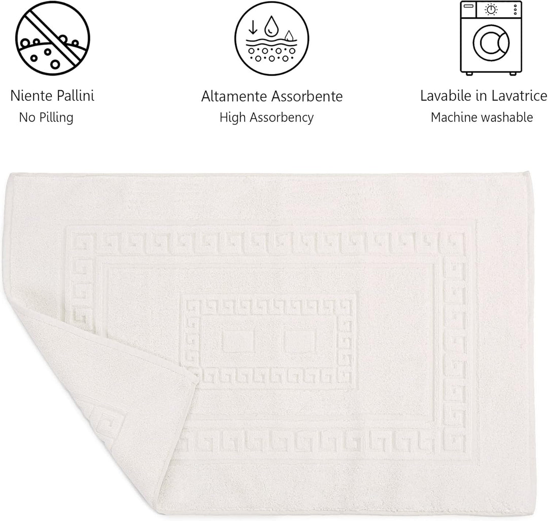 HomeLife Badezimmerteppich Weiss, 60X90 - Badematte saugstark - Maschinenwaschbarer Badteppich - Bad