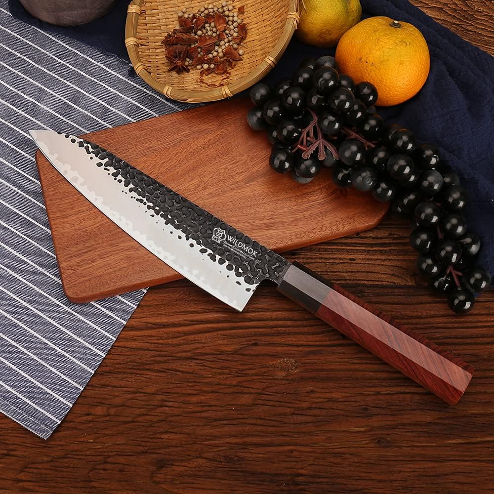 WILDMOK 20,8cm, Kochmesser 3 Schichten 9CR18MOV CLAD STAEL, geschmiedetes Gyuto -Küchenmesser mit ac