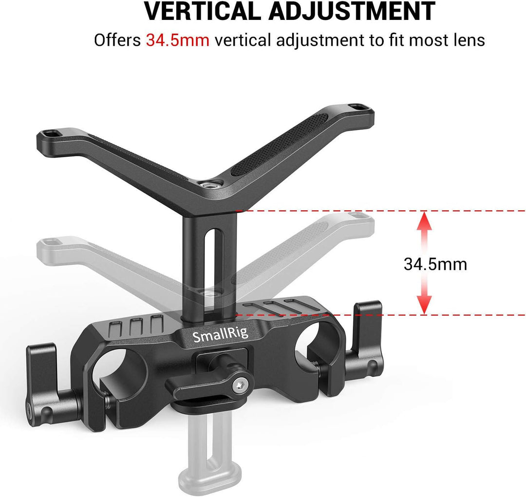 SMALLRIG Lange Linse Unterstützung mit 15mm Stangenklemme (34.5mm Höhenverstellbar) -BSL2680