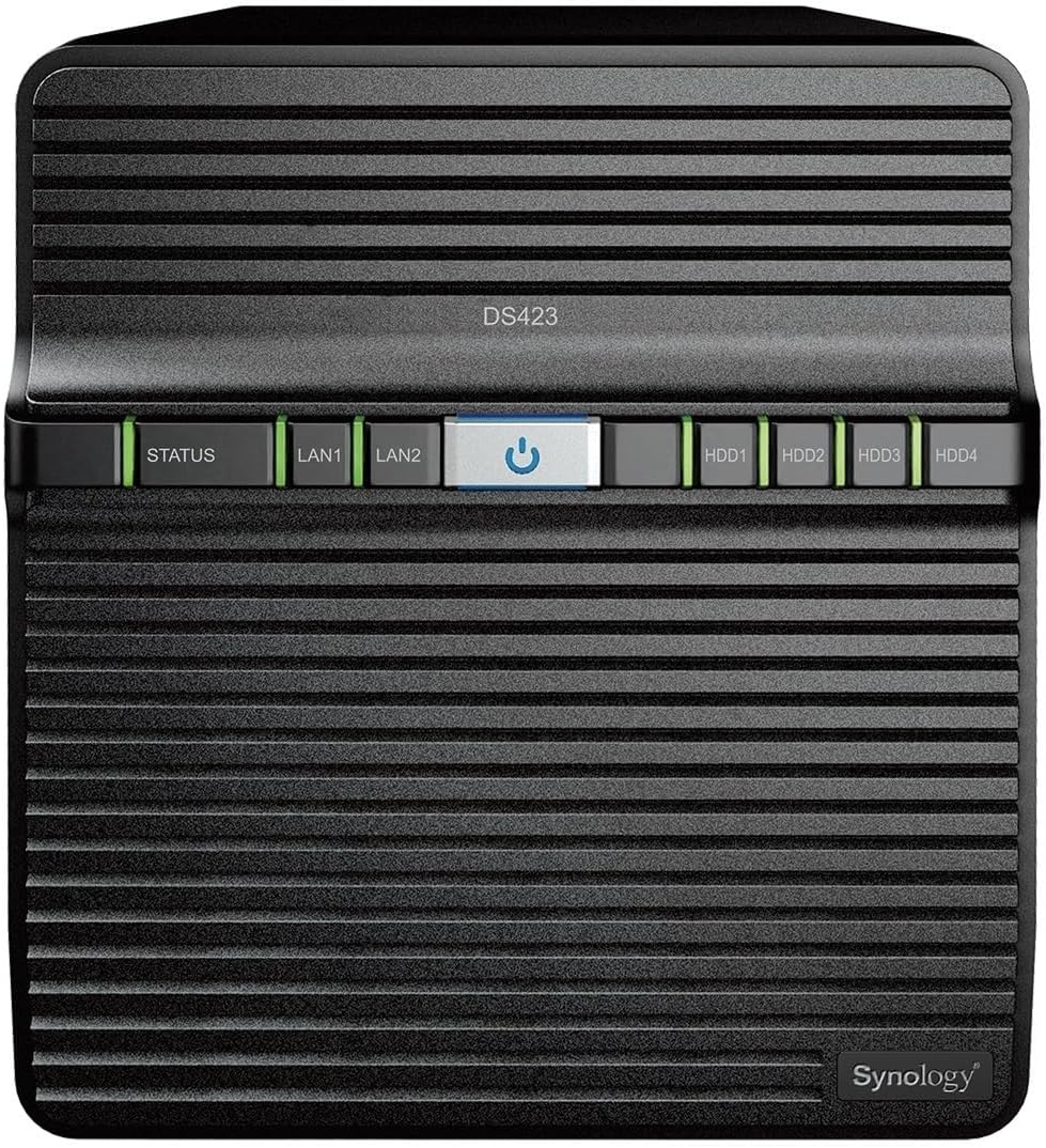 Synology DS423 4-Bay Diskstation NAS (Realtek RTD1619B 4-Core 1.7 GHz 2GB DDR4 Ram 2xRJ-45 1GbE LAN-