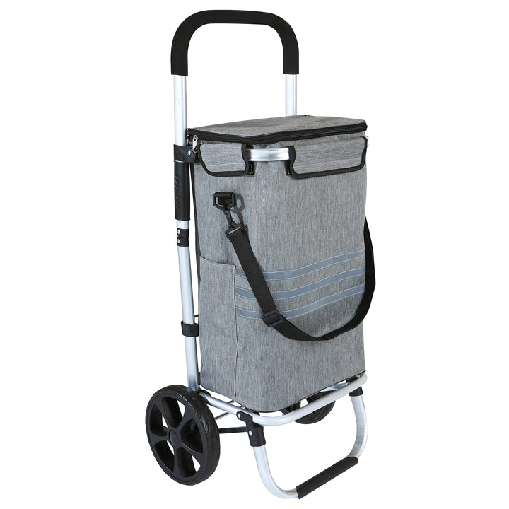 Ribelli Einkaufstrolley mit Kühlfach, Einkaufswagen Klappbar bis 45 kg, Hochwertiger Aluminium Rahme