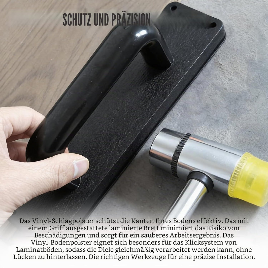 Schlagklotz Vinyl mit Griff: 236 mm Vinyl Laminat Verlegewerkzeuge mit Gummihammer, Vinylboden Schla