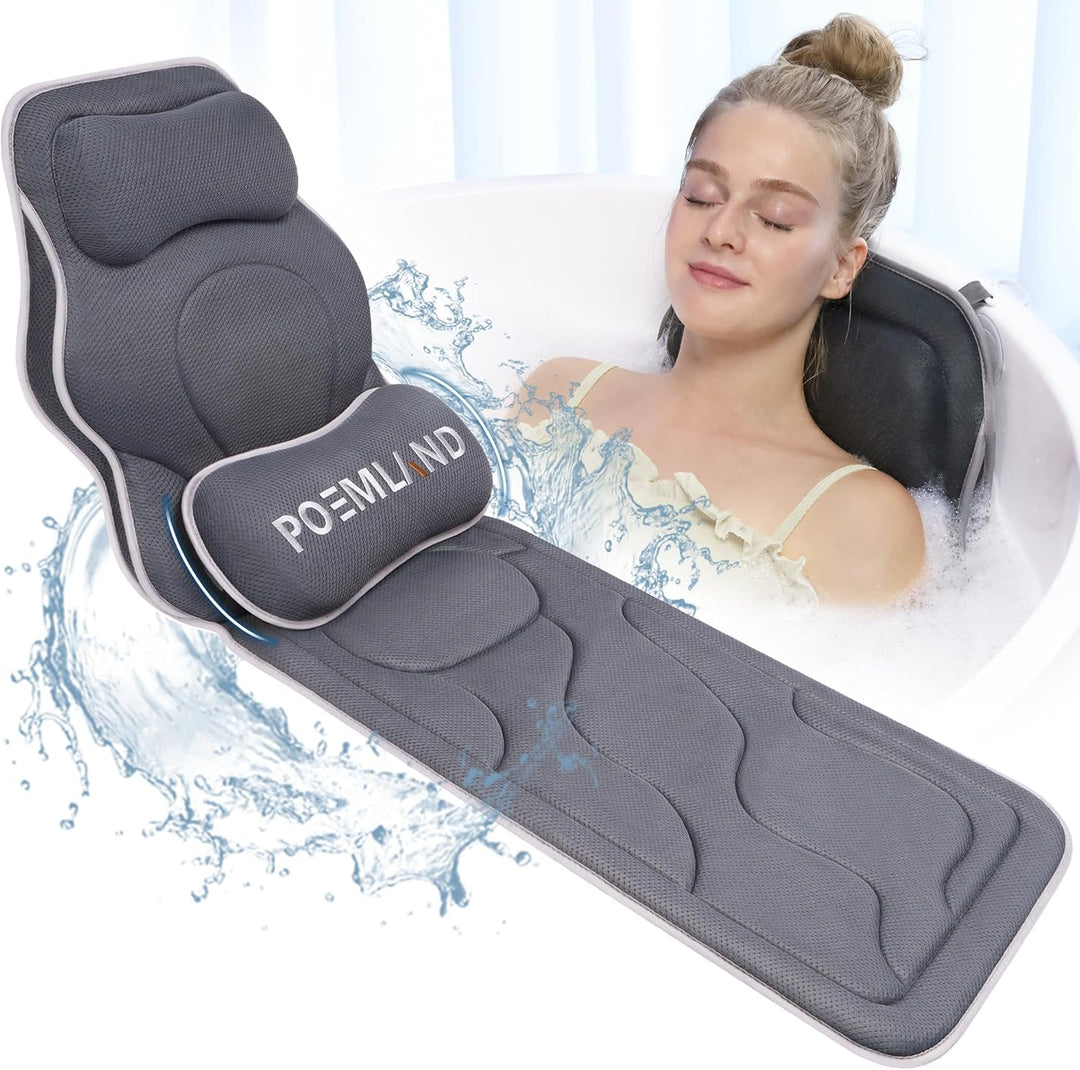 Poemland Luxus Dicke, volle Körper Badewannenkissen Mat &amp; Cushion für Badewanne Kopfstütze Hals Schu