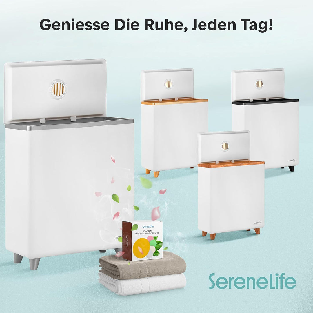 SereneLife Handtuchwärmer Eimer 20L Elektrisch Stehend Silber – Smart Handtuchtrockner mit WiFi App