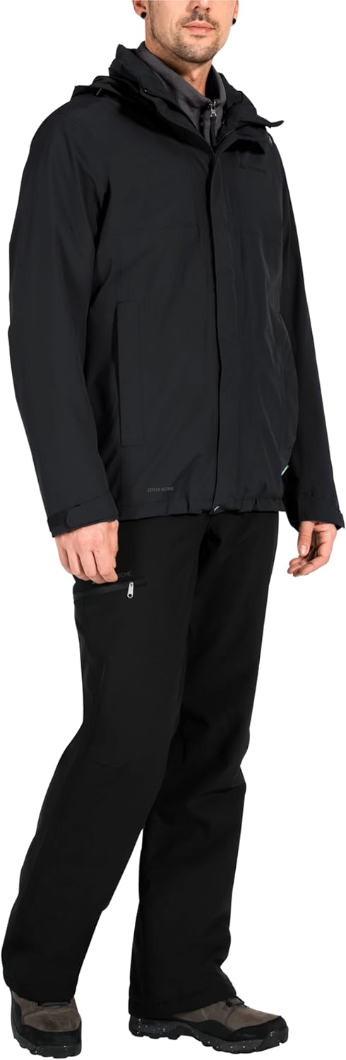VAUDE Men's Rosemoor 3in1 Jacket - Winterjacke Herren - Doppeljacke - wasserdicht S Schwarz, S Schwa