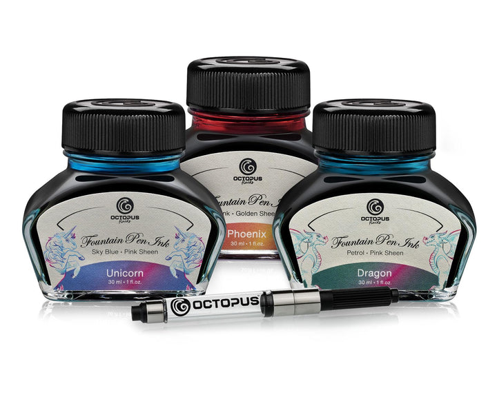 3 x 30 ml Füllhaltertinte Sheen mit Konverter, Set LEGEND, LEGEND