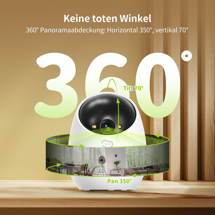 Innenkamera für Überwachung und Sicherheit, 2,4 GHz WiFi Farb-Nachtsicht, WLAN-Kamera für Haustiere/