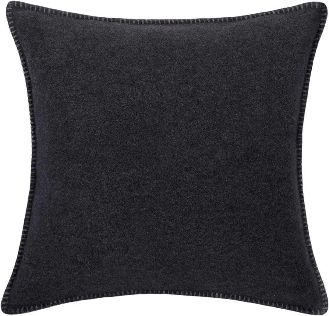 Soft-Fleece-Kissenbezug – Polarfleece mit Häkelstich – weiche, hochwertige Sofa-Kissenhülle – 50x50
