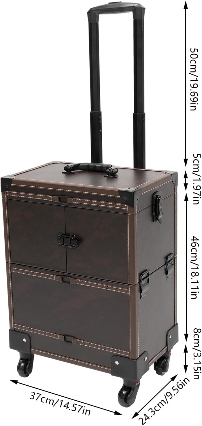 Professioneller Makeup-Koffer auf Rollen – Kosmetik-Trolley mit Herausnehmbaren Fächern, Wasserabwei
