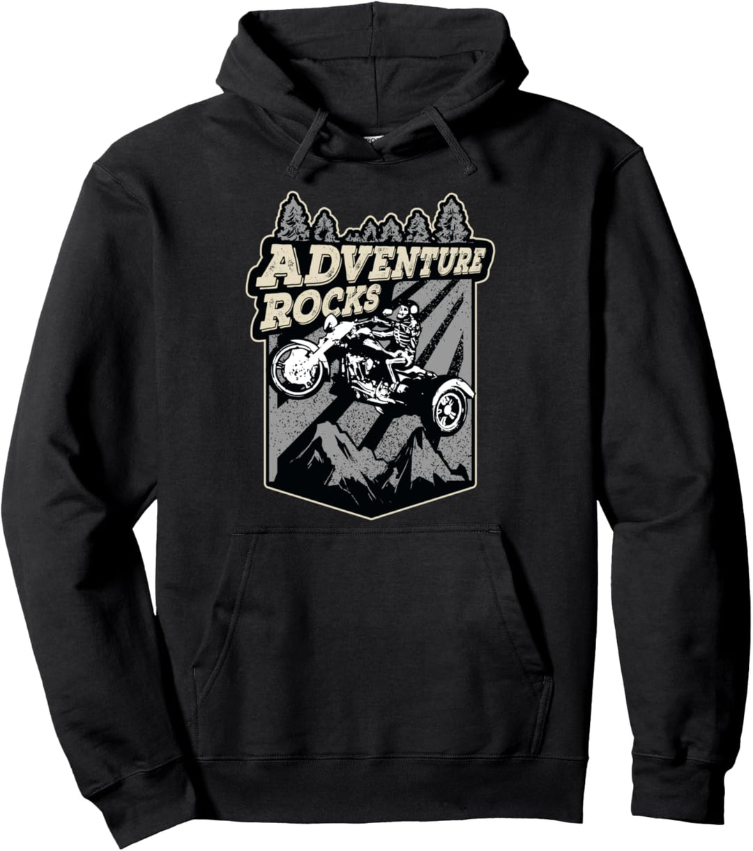 Adventure Rocks Cool Skelett Trike Fahrer Triker Halloween Pullover Hoodie