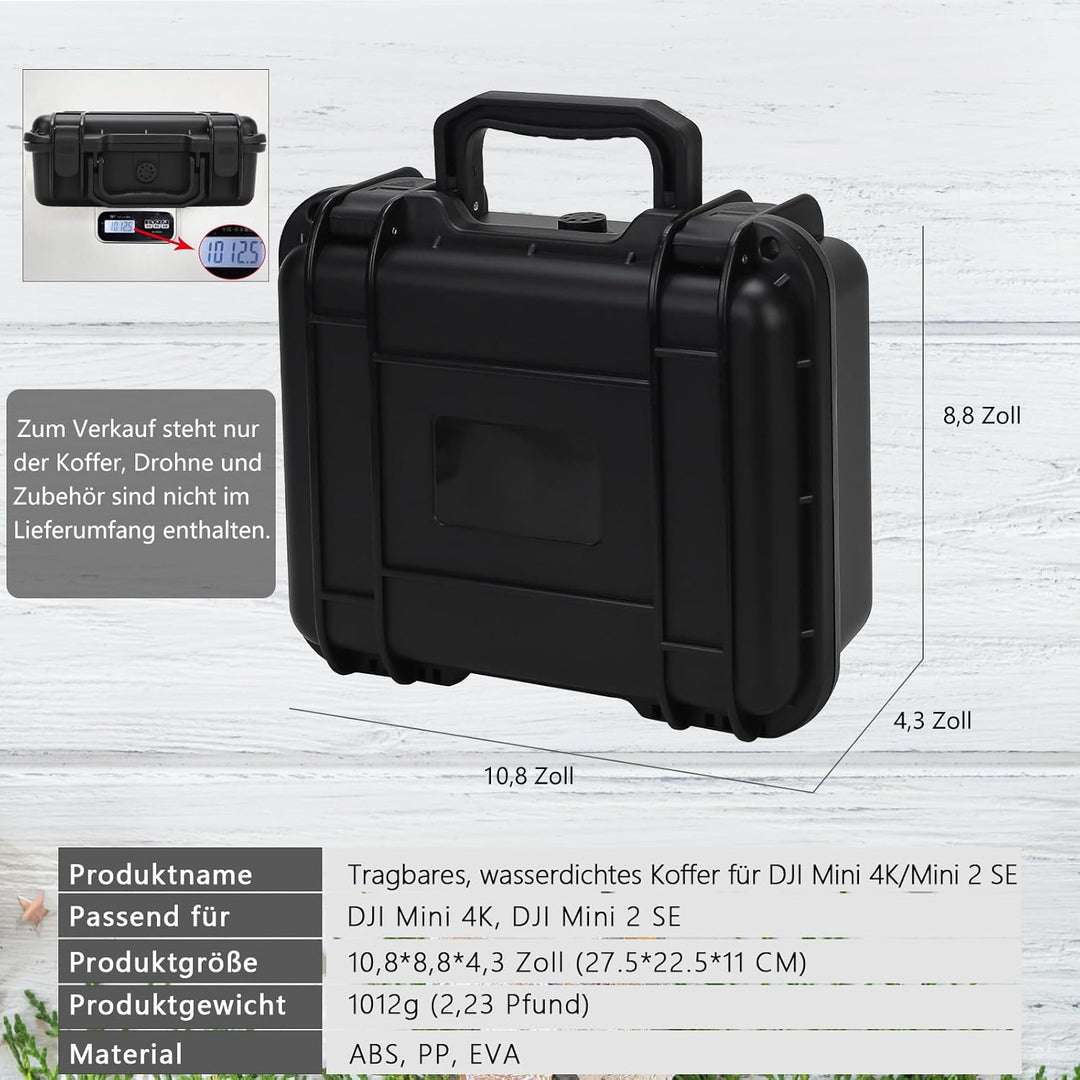 Tragbarer Wasserdichter Drohnenkoffer für DJI Mini 4K/Mini 2 SE & Zubehör