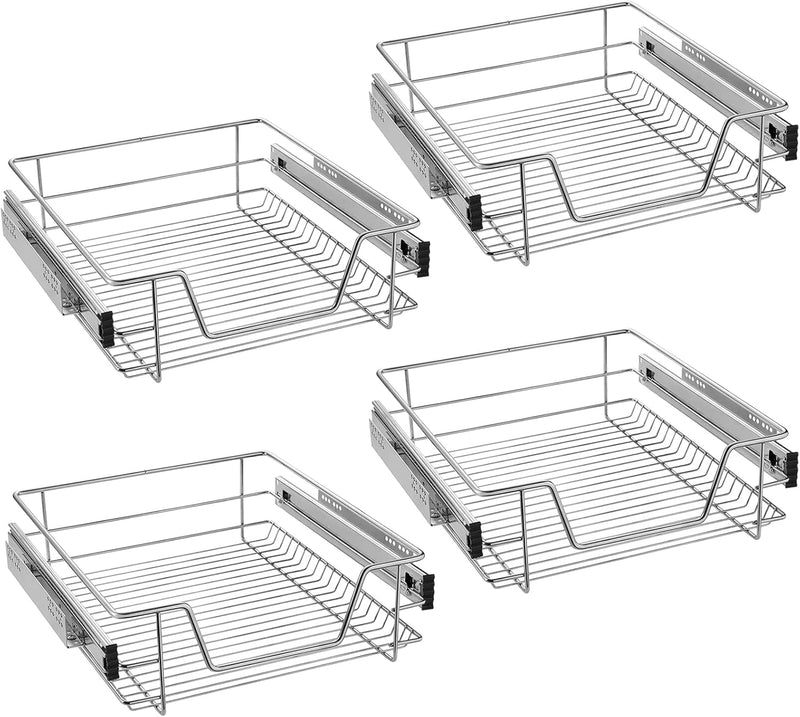 UISEBRT 4X Küchenschublade Teleskopschublade 50cm - Küchenschrank Schrankauszug Schlafzimmerschränke