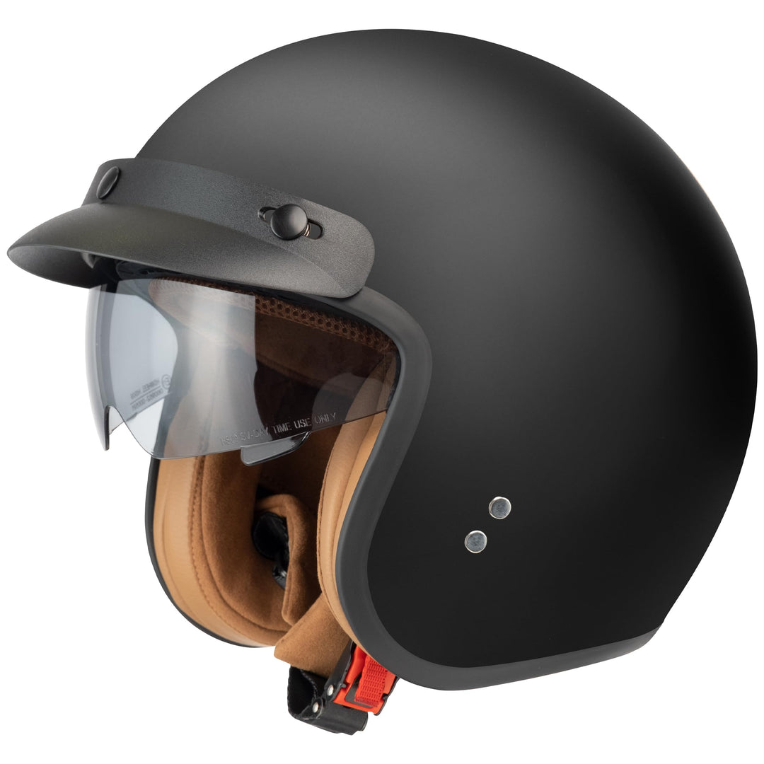 Jethelm mit Visier by BS Way: Hochwertiger Motorradhelm, ECE-Zertifiziert für Herren und Damen - Ide