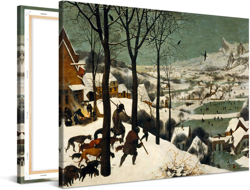 PICANOVA – Pieter Bruegel – The Hunters in the Snow 100x75cm – Bild auf Leinwand – Premium Kunstdruc