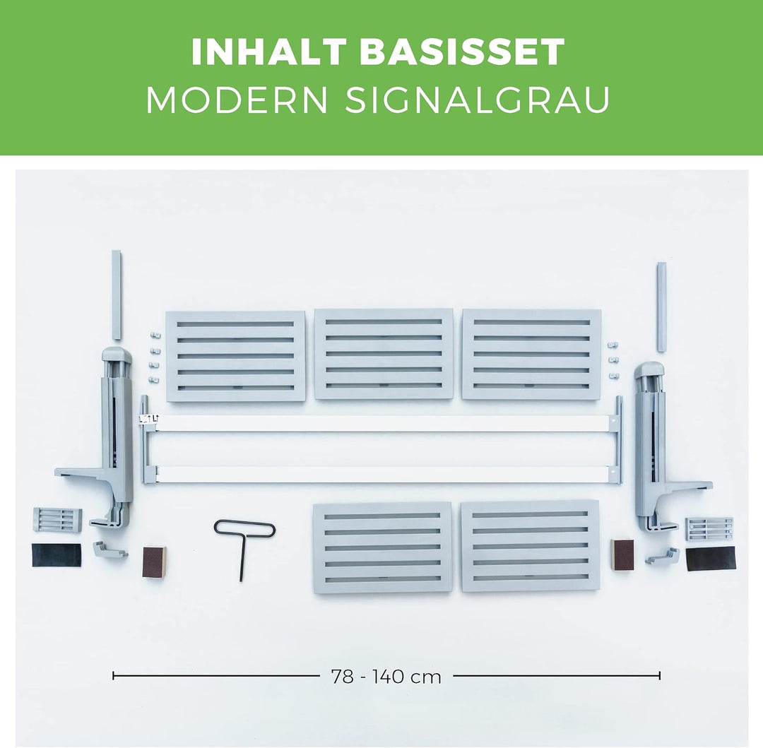 GREEN CREATIONS Blumenkastenhalterung masu Basis-Set passt auf Jede Fensterbank von 78 cm bis 140 cm