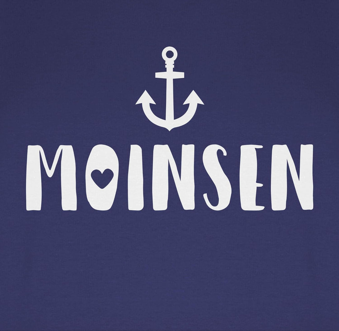 Pullover Herren Frauen Hoodie Kontrast zweifarbig - Sprüche Statement - Moinsen - M - Navy Blau/Grau