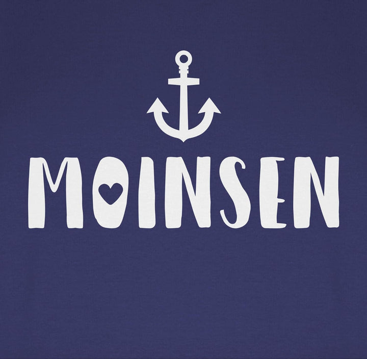 Pullover Herren Frauen Hoodie Kontrast zweifarbig - Sprüche Statement - Moinsen - M - Navy Blau/Grau