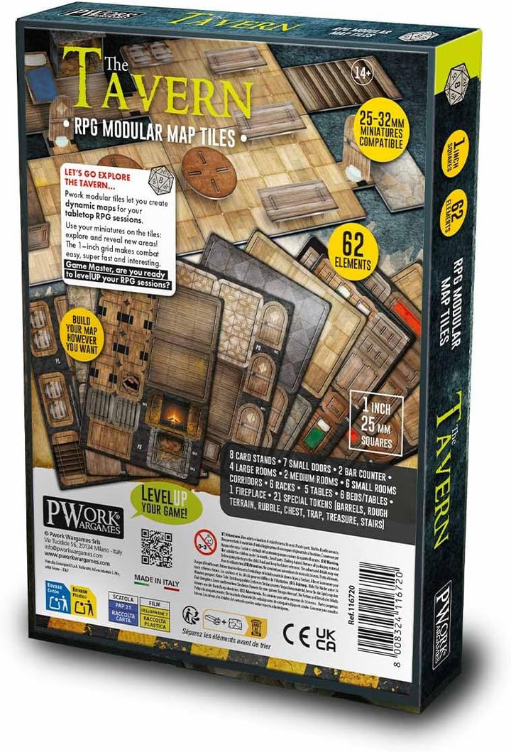 The Tavern - RPG Modular Map Tiles - double face cardboard tiles