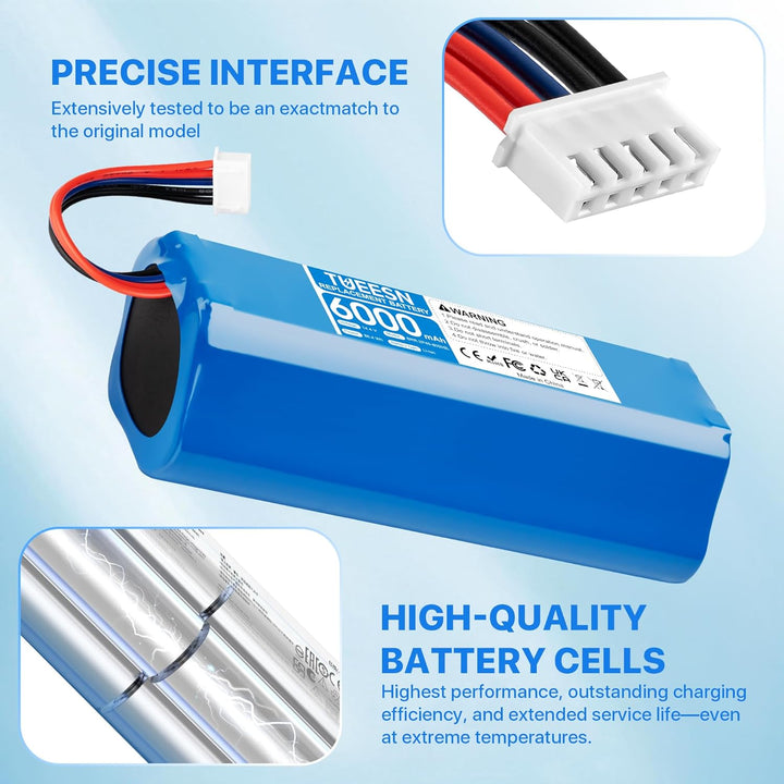 14,4V 6000mAh Li-ion Ersatzakku für Ecovacs T9 T9+ Aivi, Deebot T10 T10+，Ecovacs Deebot X1 Omni/Plus