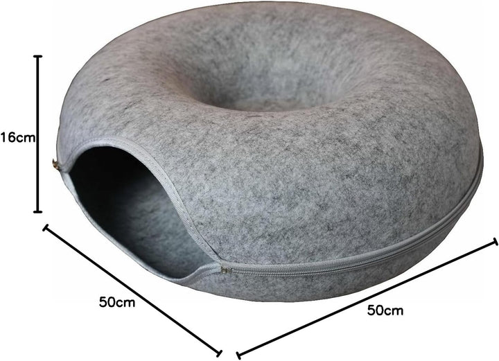 Katzenhöhle Katzenbett Tierheim Tierhöhle SIMIT mit Reissverschluss Katzentunnel Rund Filz