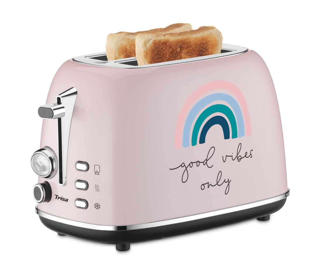 Trisa 2-Scheiben Toaster Good Vibes – Urban Design Toaster mit Graffiti, 6 Bräunungsstufen, Auftau-