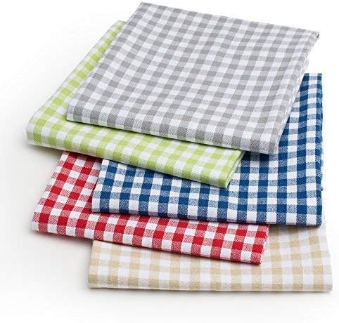 FILU Geschirrhandtücher 8er Pack Dunkelblau / Weiss kariert (Farbe und Design wählbar) 45 x 70 cm -