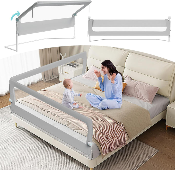 2er Bettgitter 180 X H68 cm Bettschutzgitter Kinderbettgitter für Kinder,Rausfallschutz Boxspringbet
