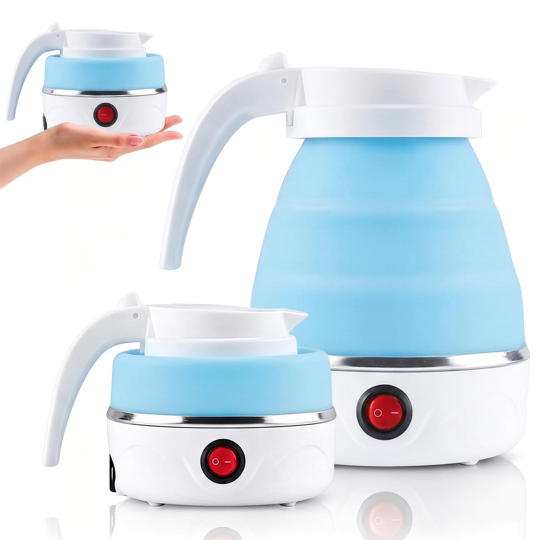 Faltbarer Wasserkessel, 600ml Wasserkocher Faltbarer, Camping Wasserkocher Wasserkessel Tragbarer Mi
