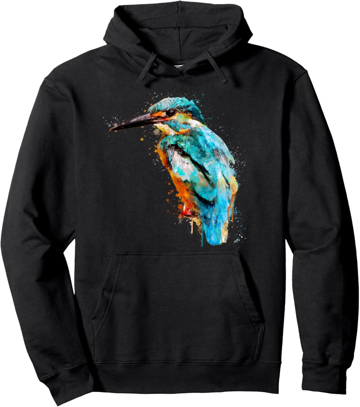 Eisvogel Vogel Aquarell Pullover Hoodie