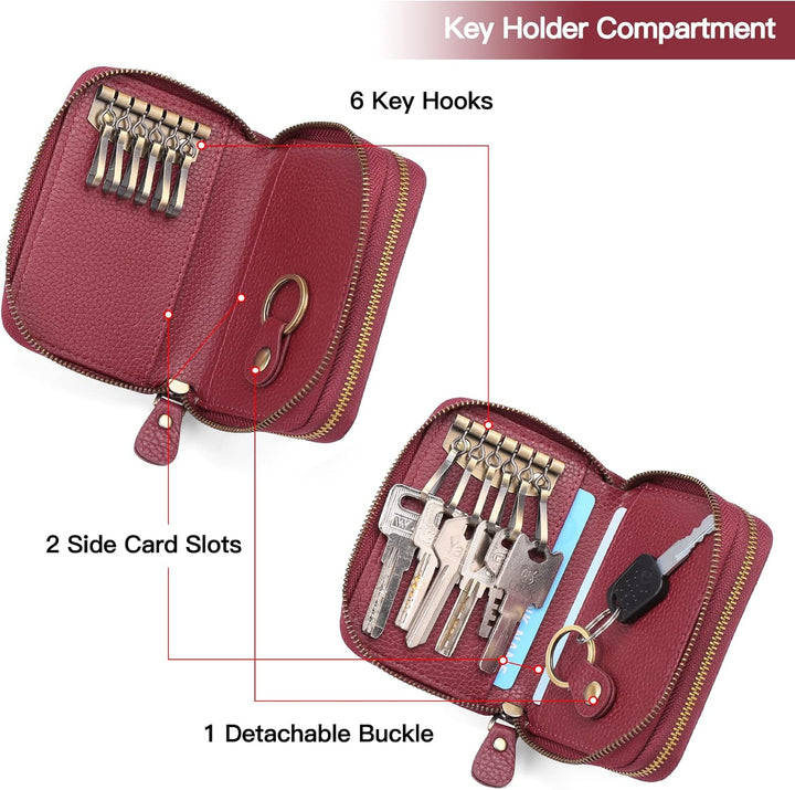 GAEKEAO Geldbörse Damen klein Leder Kleines Portemonnaie Portmonee Damen mit vielen Kartenfäche, RFI