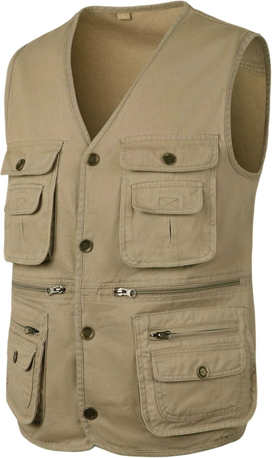 Btmpmcs Herren Outdoor Weste Ärmellose Anglerweste mit Vielen Taschen Baumwolle Freizeit Jagd Weste
