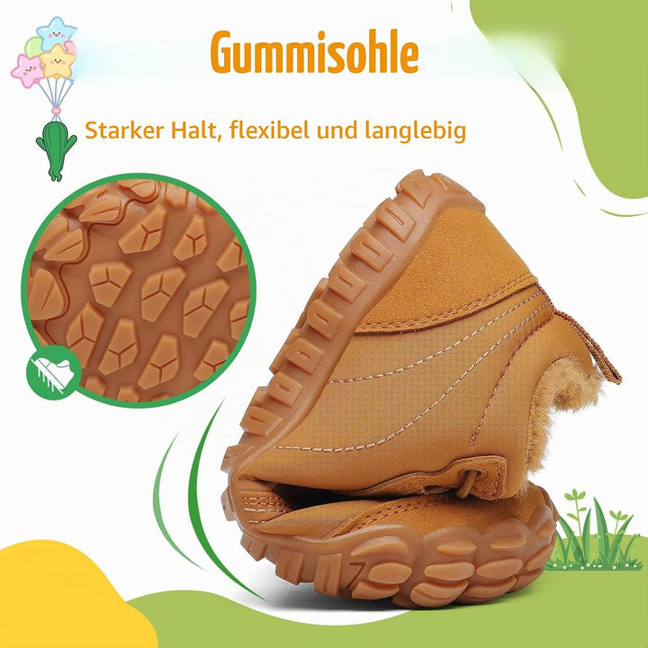 SAGUARO Kinder Winter Barfussschuhe Winterschuhe Warme Gefüttert Wanderschuhe Leicht rutschfest Wint
