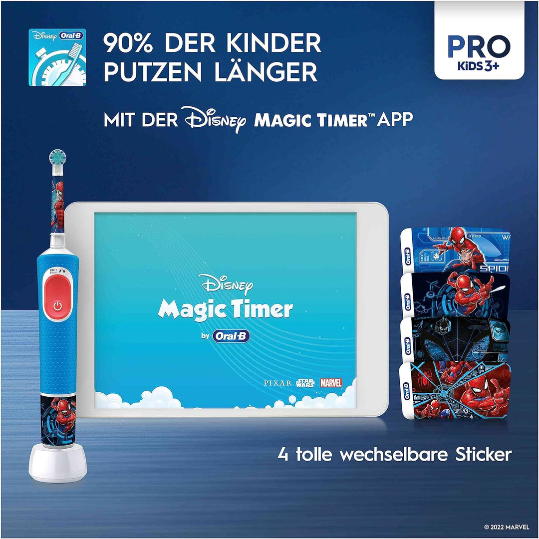 Oral-B Pro Kids Spiderman Elektrische Zahnbürste/Electric Toothbrush für Kinder ab 3 Jahren, inklusi