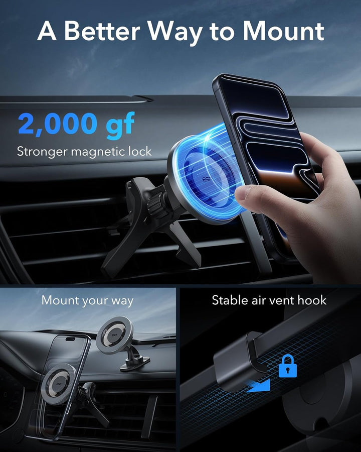 ESR HaloLock Magnetische Auto Handyhalterung, Kompatibel mit MagSafe Autohalterung, Kompatibel mit i