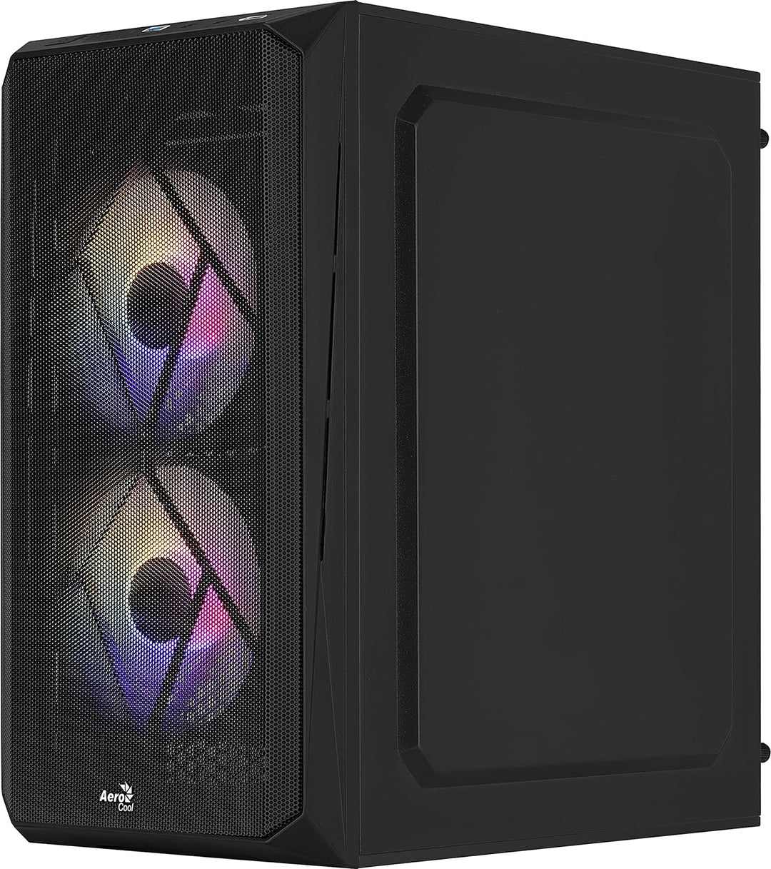 AeroCool CS107 V2, MicroATX- PC-Gehäuse, Seitenfenster, 3 x 120mm FRGB-Lüfter, CS107V2, schwarz Schw