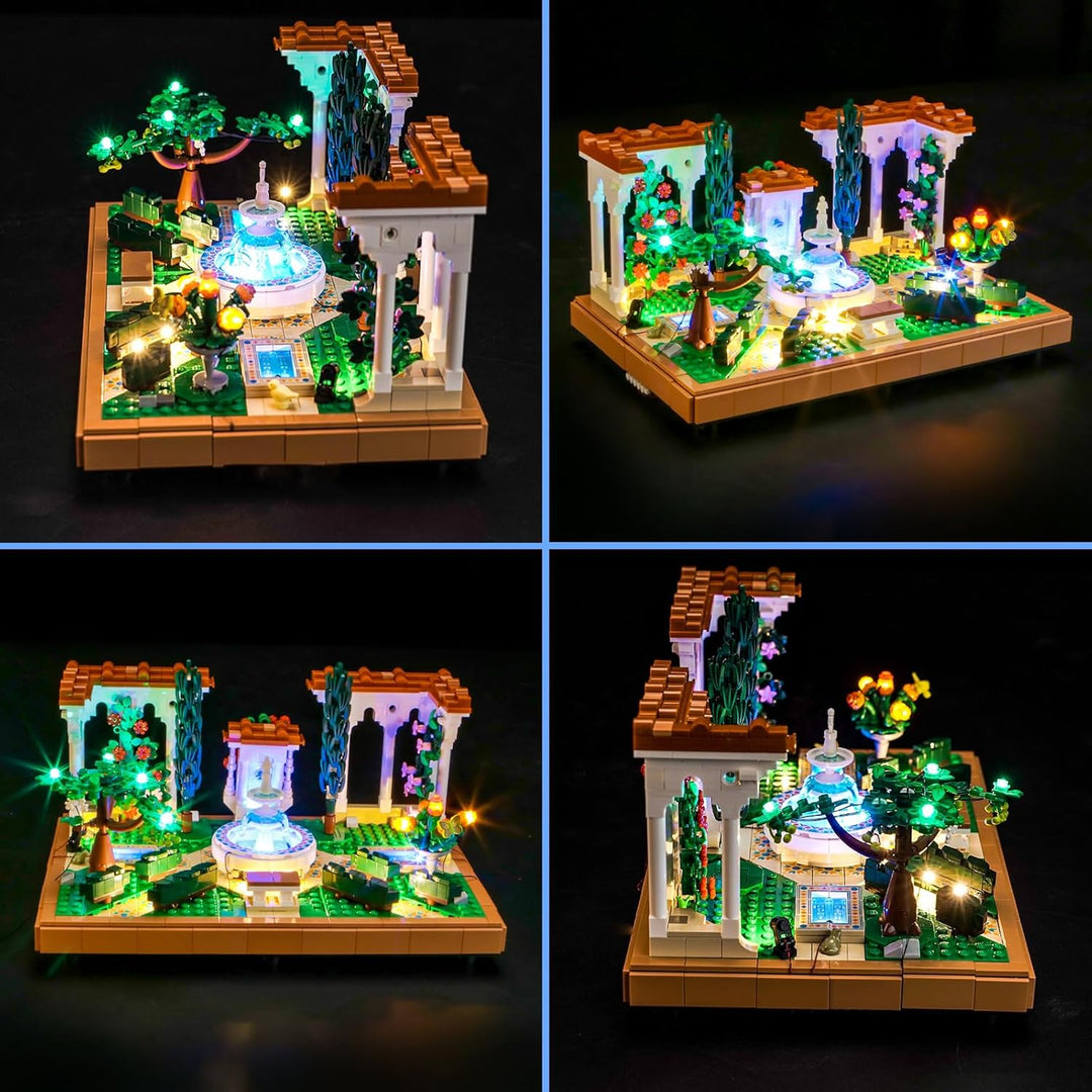Licht Set Kompatibel mit Lego Springbrunnengarten Fernbedienung, Nur Lichter Set - Kein Modell, Lich