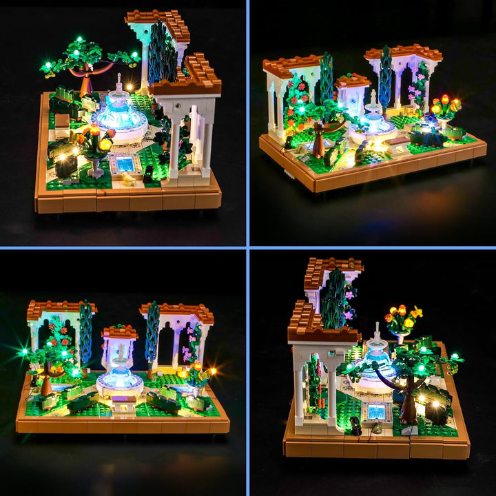 Licht Set Kompatibel mit Lego Springbrunnengarten Fernbedienung, Nur Lichter Set - Kein Modell, Lich