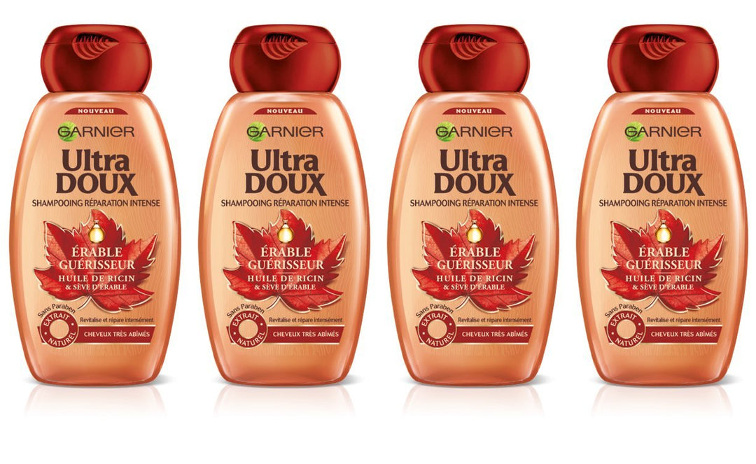 Garnier Ultra Soft Shampoo für intensives Reparieren von Ahornholz, 4 Stück