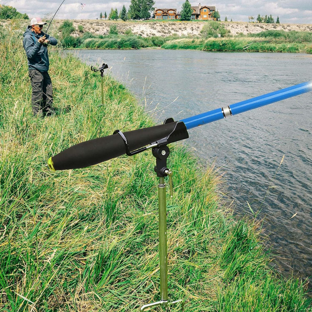 AVCMOTO Rutenhalter, 2 Stück Universal Edelstahl Angelrutenhalter, Angelzubehör 360° Verstellbar Rut
