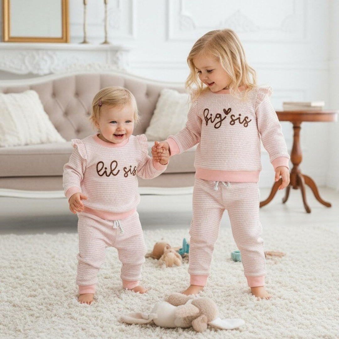 Kleinkind Baby Mädchen Herbst Kleidung Rüschen Langarm Süsses Print Streifen Sweatshirt Top und Hose