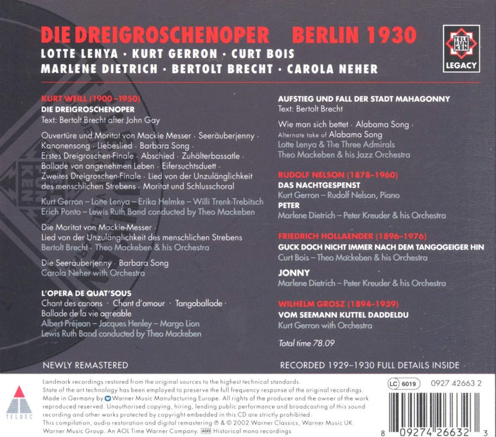 Die Dreigroschenoper, Audio-CD