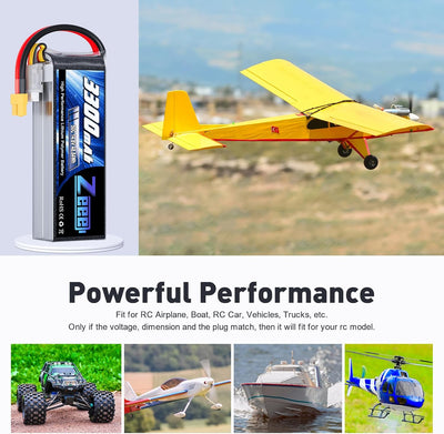 Zeee 4S Lipo Akku 14,8V 50C 3300mAh RC Batterie mit XT60 Stecker für RC Auto Truck Flugzeug Heilikop