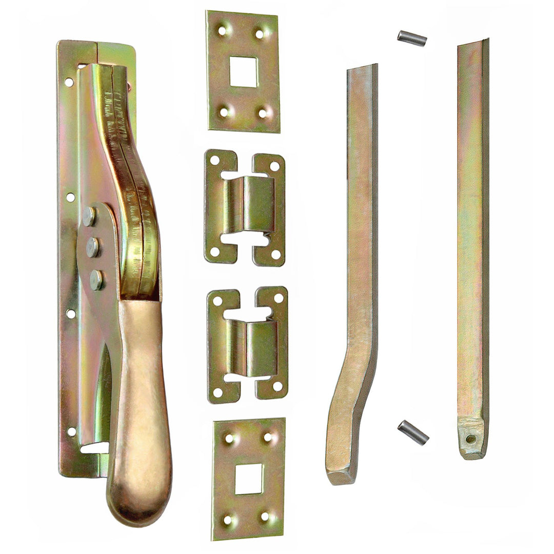 KeyMet Set Tortreibriegel Torverschluss Türtreibriegel Stangen 2540 mm Vierkant 14 mm Gelb