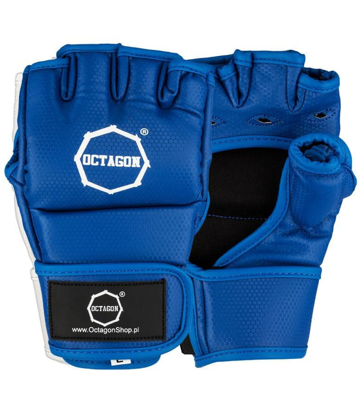 MMA Handschuhe - Kampfsport Training Grappling - Kunstleder - Knöchel- und Gelenkschutz Blau S, Blau