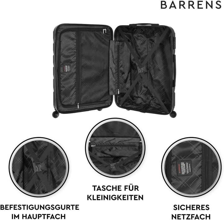 BARRENS Mittel Koffer | Aufgabegepäck | 67x46x26 cm | 63 L | Hochschlagfestes ABS-Material | Chiffri