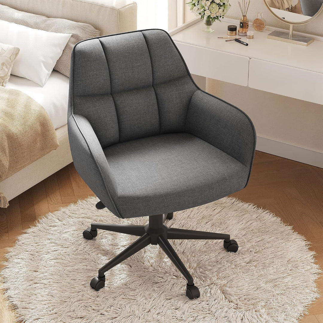 YOUDENOVA Schreibtischstuhl, Drehstuhl mit Rollen, Schminkstuhl Höhenverstellbar, Homeoffice Stuhl,